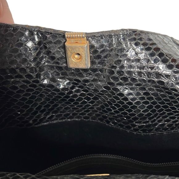 Vintage Judith Leiber Black Snake Shoulder Bag as is - Picture 2 of 8